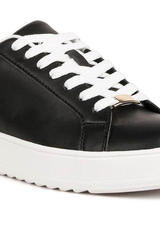 Women's Tennis Shoes Rouxy Faux Leather Sneakers - VacationGrabs