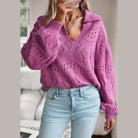 Knit long sleeve polo sweater - VacationGrabs