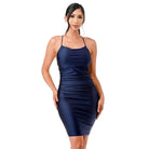 Back Lace Up Short Dress Cocktail Party - VacationGrabs