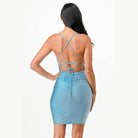 Back Lace Up Short Dress Cocktail Party - VacationGrabs