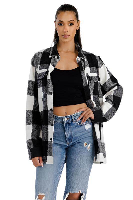 Boyfriend Oversized Soft Flannel Shacket - VacationGrabs