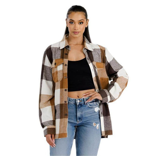 Boyfriend Oversized Soft Flannel Shacket - VacationGrabs