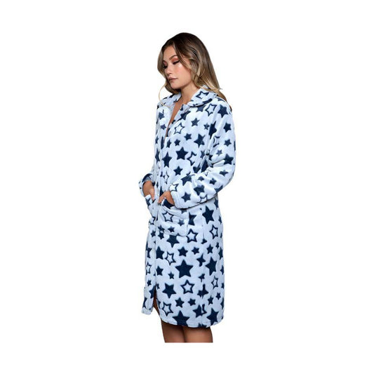 Womens Navy Blue Starry Robe - VacationGrabs