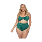 Green Polka Dot High Waist Bikini Set - VacationGrabs