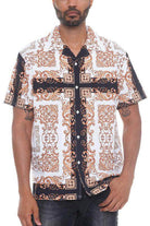 Mens Collared Print Button Down - VacationGrabs