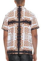 Mens Collared Print Button Down - VacationGrabs