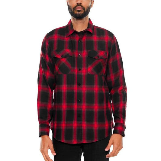 Full Plaid Checkered Flannel Long Sleeve - VacationGrabs