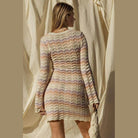 Round Neck Bell Sleeve Sweater Dress - VacationGrabs