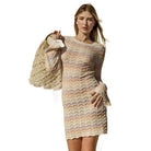 Round Neck Bell Sleeve Sweater Dress - VacationGrabs