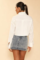 Women's Shirts Cropped button front top