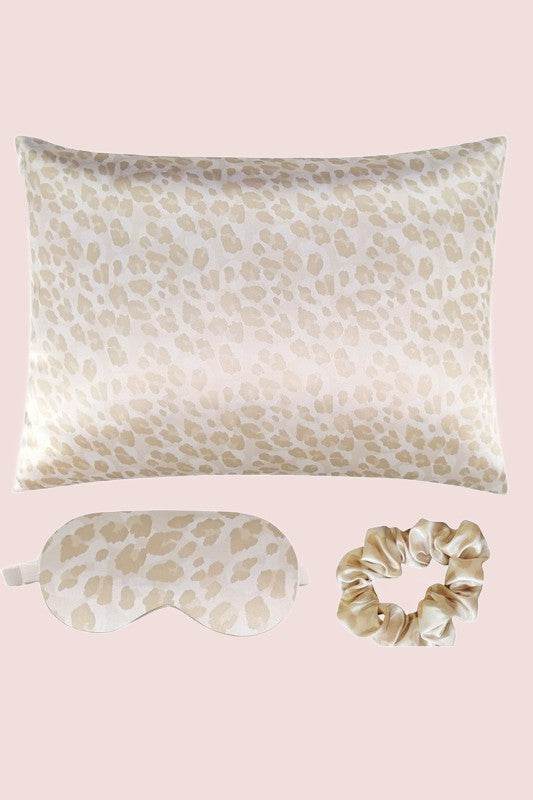 Satin Pillowcase Sleep Mask Scrunchie Gift Set - VacationGrabs