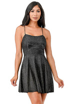 Glittered Fit N Flare Short Dress - VacationGrabs