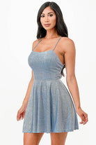 Glittered Fit N Flare Short Dress - VacationGrabs