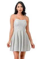 Glittered Fit N Flare Short Dress - VacationGrabs