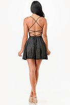 Glittered Fit N Flare Short Dress - VacationGrabs