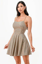 Glittered Fit N Flare Short Dress - VacationGrabs