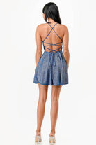 Glittered Fit N Flare Short Dress - VacationGrabs