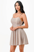 Glittered Fit N Flare Short Dress - VacationGrabs