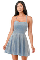 Glittered Fit N Flare Short Dress - VacationGrabs