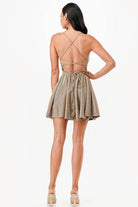 Glittered Fit N Flare Short Dress - VacationGrabs