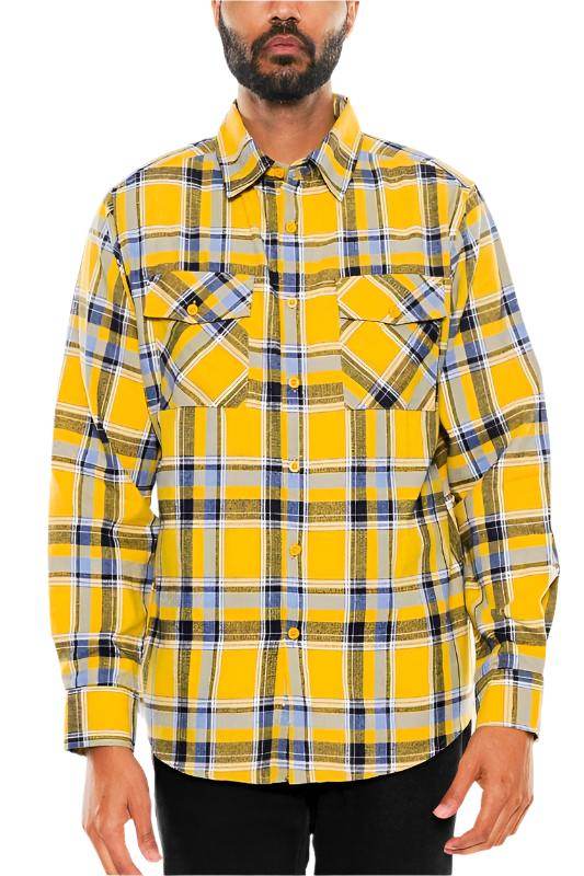 Long Sleeve Flannel Full Plaid Checkered Shirt - VacationGrabs