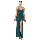 Glittered Front Slit Long Dress - VacationGrabs