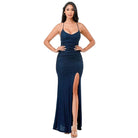 Glittered Front Slit Long Dress - VacationGrabs