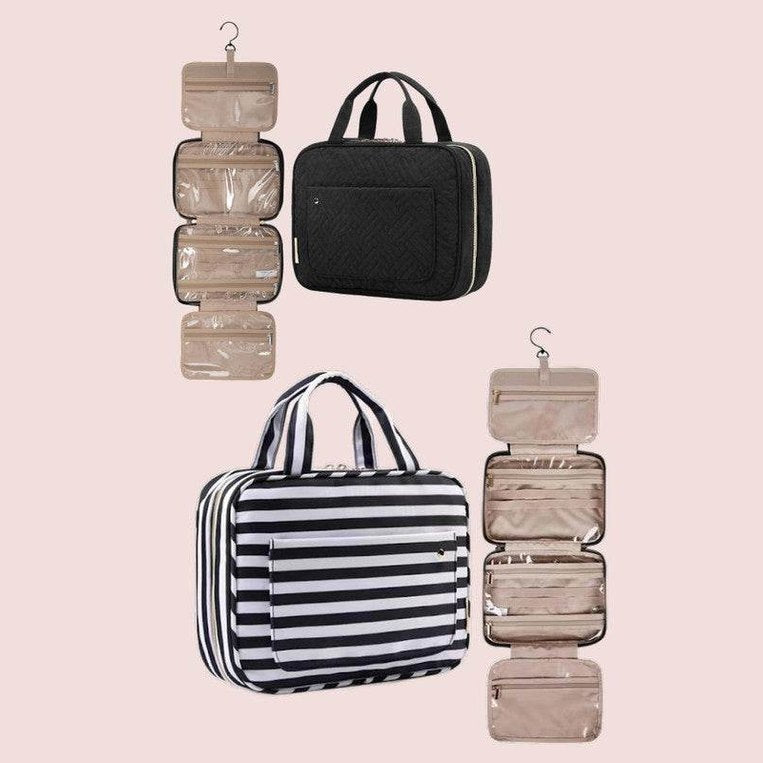 Travel Fold Up Make Up Bag Hanging Organizer - VacationGrabs