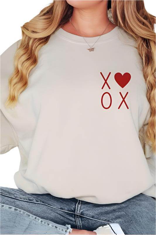 XOXO Valentines Pocket Oversized Sweatshirt - VacationGrabs
