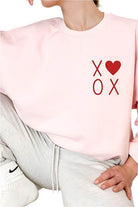 XOXO Valentines Pocket Oversized Sweatshirt - VacationGrabs