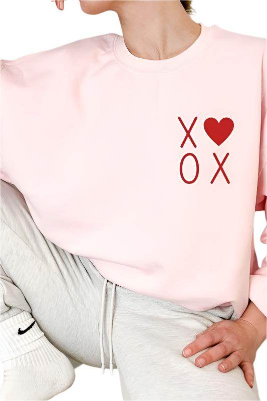 XOXO Valentines Pocket Oversized Sweatshirt - VacationGrabs