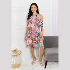 Sew In Love Full Size Fresh-Cut Flowers Cold-Shoulder Dress - VacationGrabs