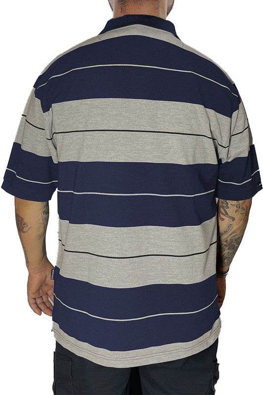 Mens Old School Striped Polo Shirts 7 Colors - VacationGrabs