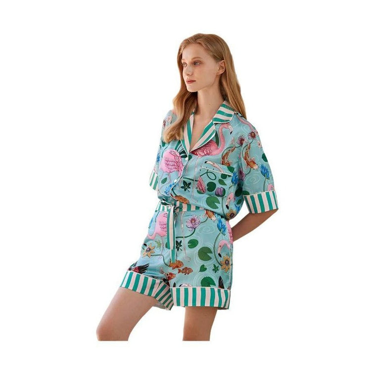 Printed two piece pajama set - VacationGrabs