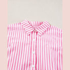 Stripe Button Up Dolman Shirt - VacationGrabs