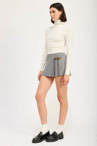 Chocolate Pleated Mini Skort for Women - VacationGrabs