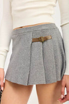 Chocolate Pleated Mini Skort for Women - VacationGrabs