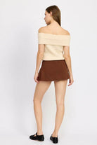 Chocolate Pleated Mini Skort for Women - VacationGrabs