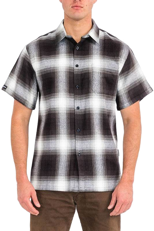 Mens Plaid Short Sleeve Flannel - VacationGrabs