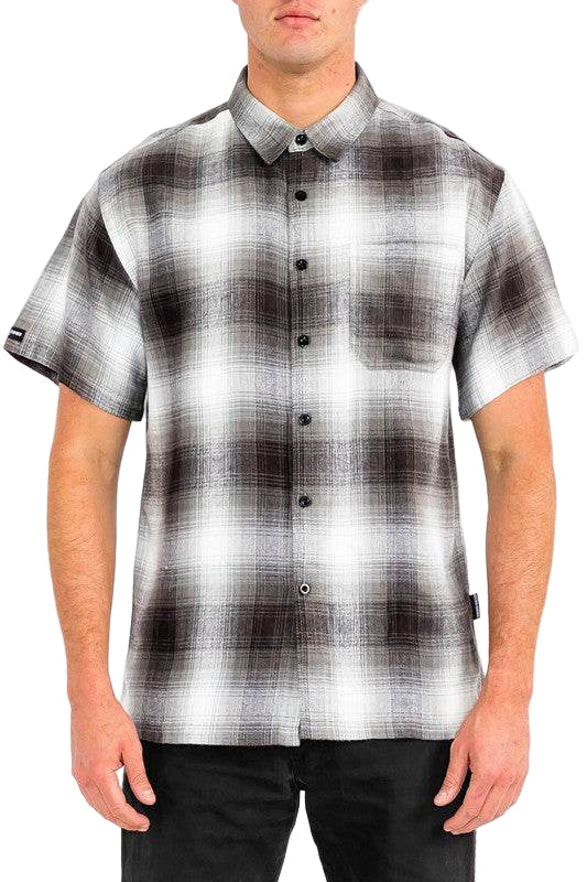 Mens Plaid Short Sleeve Flannel - VacationGrabs