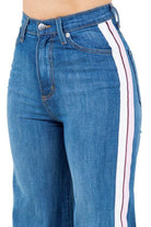 Striped Wide Leg Jeans - VacationGrabs