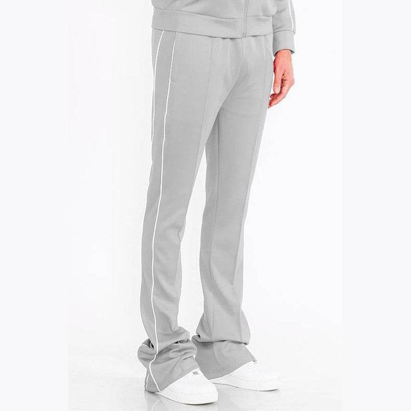 Mens Teal Green Side Pipe Stacked Flare Pants - VacationGrabs