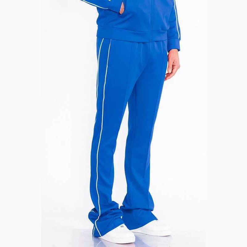 Mens Teal Green Side Pipe Stacked Flare Pants - VacationGrabs