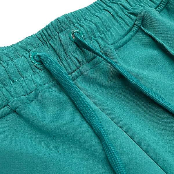 Mens Teal Green Side Pipe Stacked Flare Pants - VacationGrabs