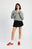 Half Zip Cable Knit Sweater - VacationGrabs