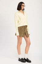 Half Zip Cable Knit Sweater - VacationGrabs