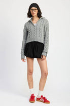 Half Zip Cable Knit Sweater - VacationGrabs
