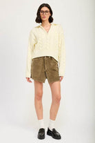 Half Zip Cable Knit Sweater - VacationGrabs