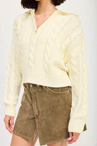 Half Zip Cable Knit Sweater - VacationGrabs