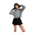 Half Zip Cable Knit Sweater - VacationGrabs